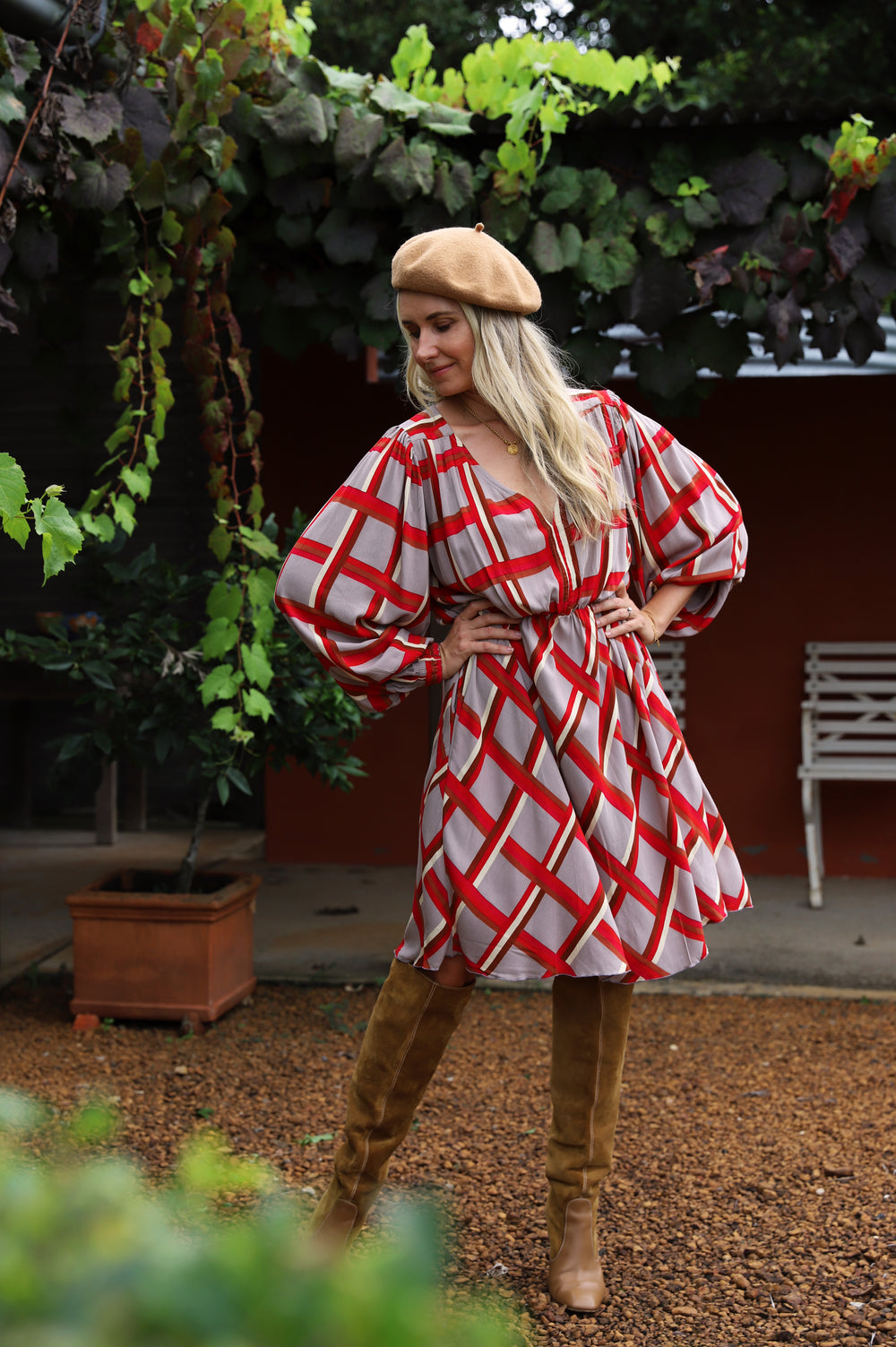 San Polo Camille Dress - Rouge