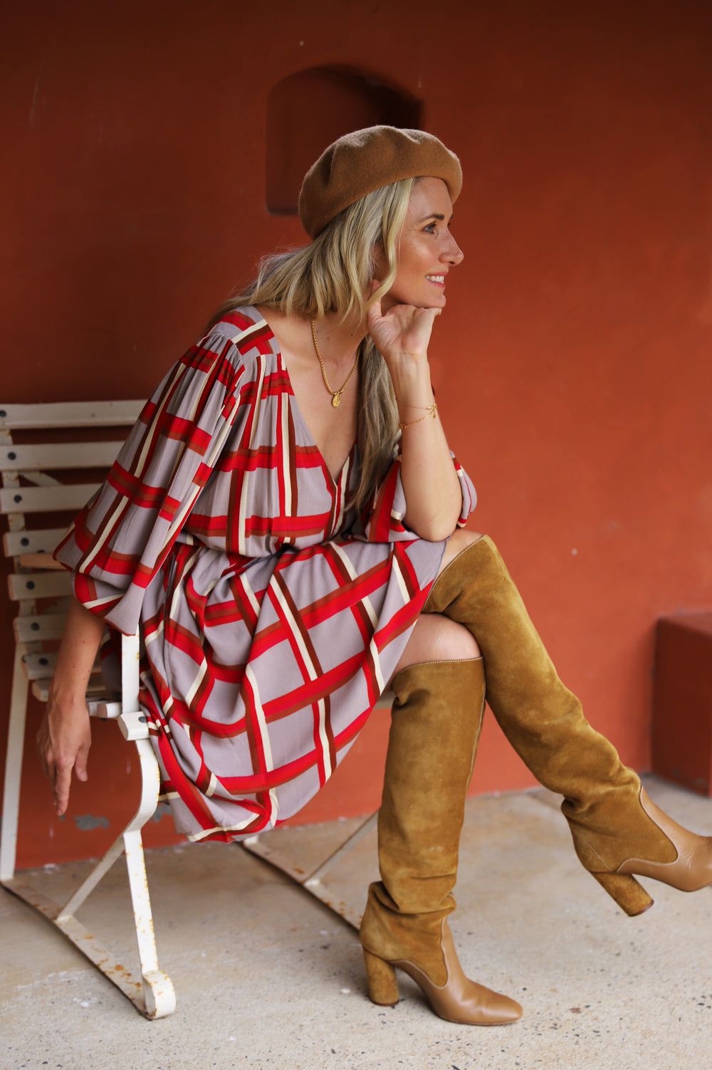 San Polo Camille Dress - Rouge
