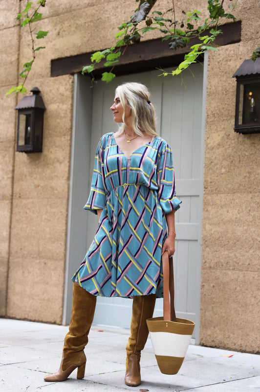 San Polo Camille Dress - Atlantic - Frank And Dollys