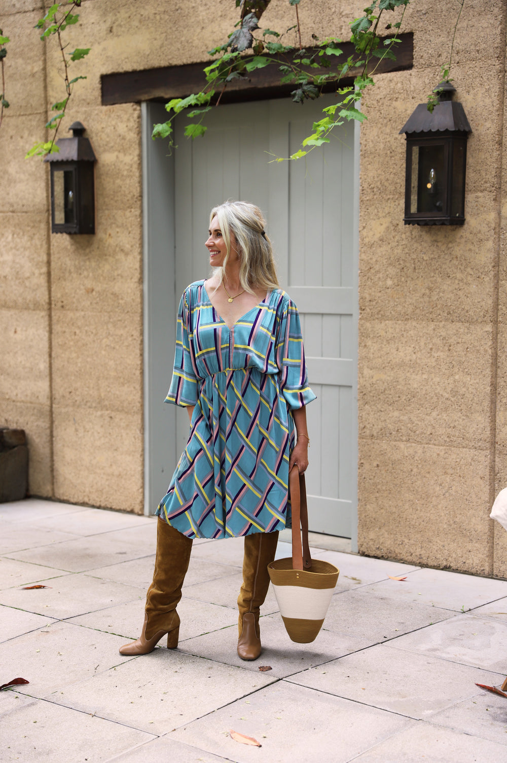 San Polo Camille Dress - Atlantic