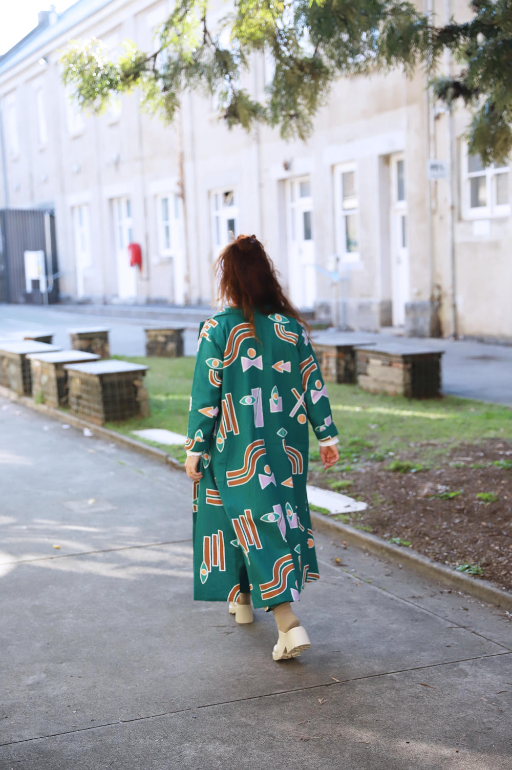 Temple Linen Duster - Emerald